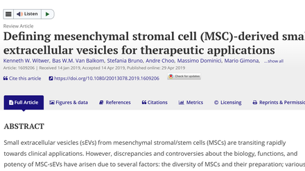 Defining mesenchymal stromal cell (MSC)-derived small extracellular vesicles for therapeutic applications.png